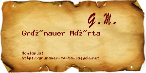 Grünauer Márta névjegykártya